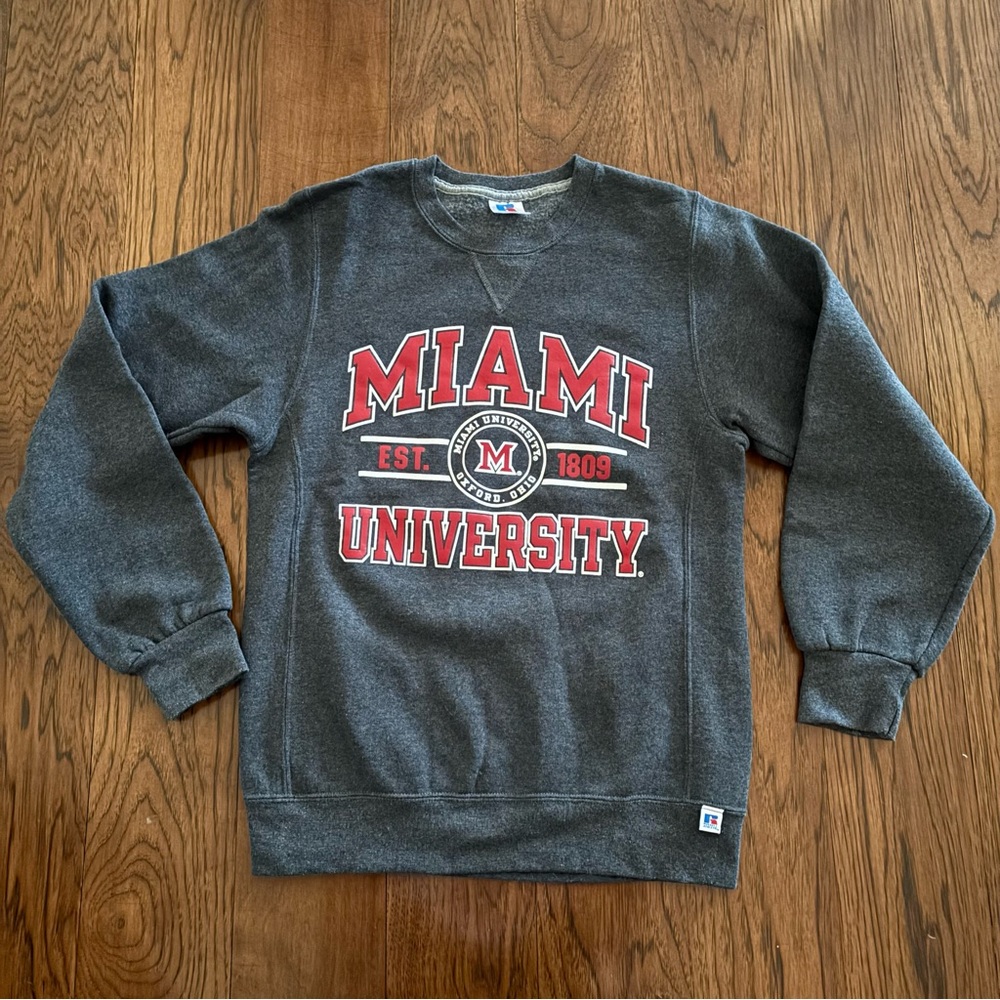 Russell Athletic Miami University Gray Crewneck Sweatshirt
